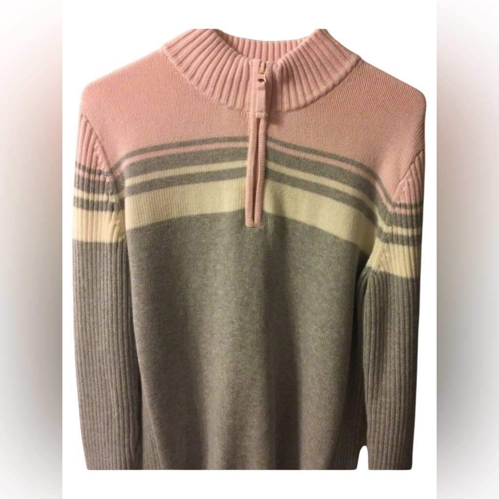 Quarter Zip Cotton Sweater Size Xl